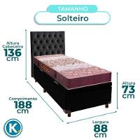 Kit Cabeceira + Cama Box Bau + Colchão Solteiro D26 Ortophedic Sankonfort - 3