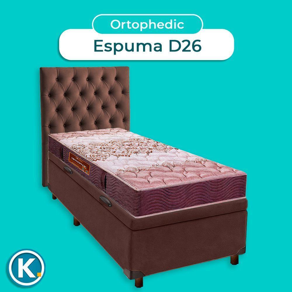 Kit Cabeceira + Cama Box Bau + Colchão Solteiro D26 Ortophedic Sankonfort - 4