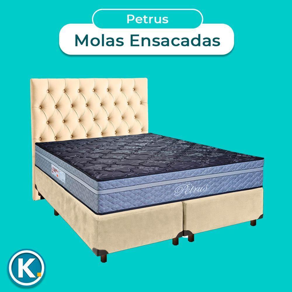 Kit Cama Box + Cabeceira + Colchão Casal Molas Ensacadas - Petrus - Paropas - 4
