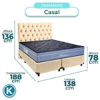Kit Cama Box + Cabeceira + Colchão Casal Molas Ensacadas - Petrus - Paropas - 3