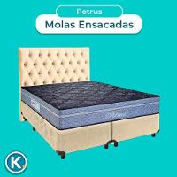 Kit Cama Box + Cabeceira + Colchão Casal Molas Ensacadas - Petrus - Paropas