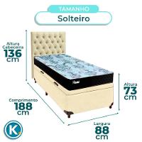Kit Cabeceira + Cama Box Bau + Colchão Solteiro Molas Ensacadas Life Gold Paropas - 3