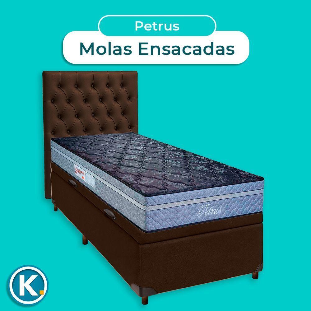 Kit Cabeceira + Cama Box Bau + Colchão Solteiro Molas Ensacadas Petrus Paropas - 4