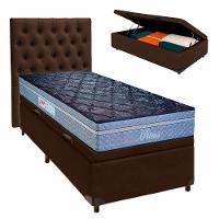 Kit Cabeceira + Cama Box Bau + Colchão Solteiro Molas Ensacadas Petrus Paropas - 1