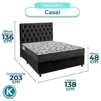 Kit Cama Box Bau + Cabeceira + Colchão Casal D33 - Iso100 - Ortobom - 3