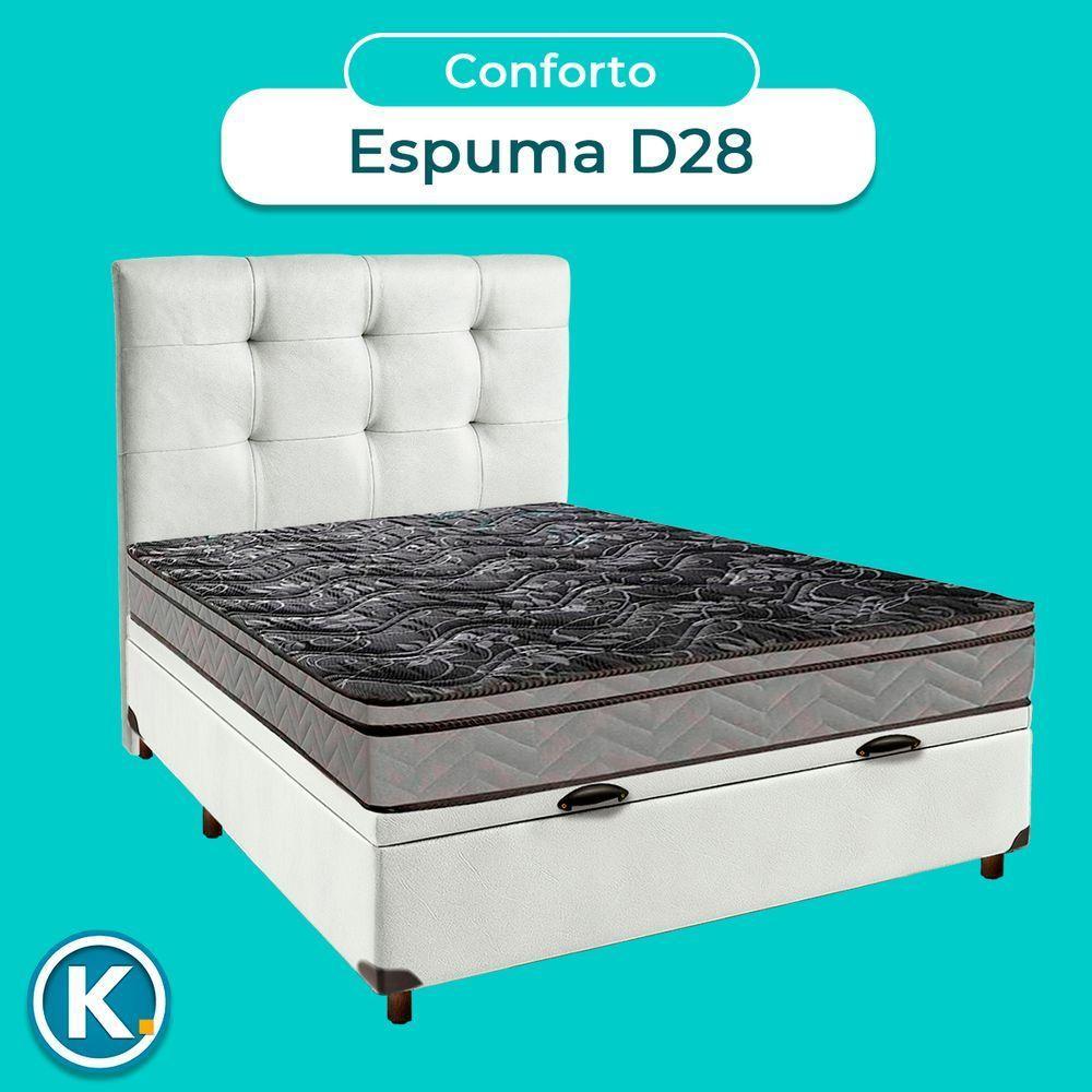 Kit Cama Box Bau + Cabeceira + Colchão Casal D28 - Conforto - Paropas - 2