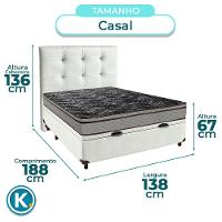Kit Cama Box Bau + Cabeceira + Colchão Casal D28 - Conforto - Paropas - 5