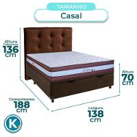 Kit Cabeceira + Cama Box Bau + Colchão Casal Molas Ensacadas Legaccy Paropas - 3