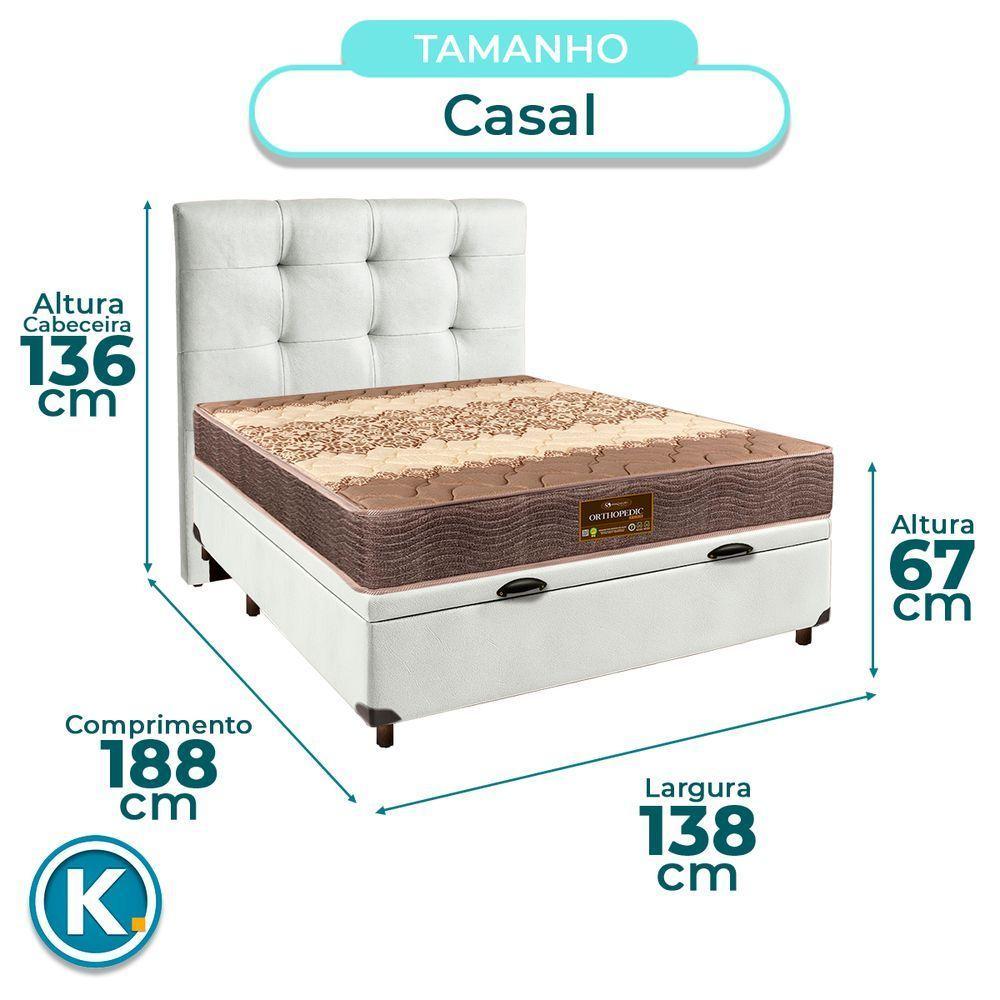 Kit Cabeceira + Cama Box Bau + Colchão Casal D26 Ortophedic Sankonfort - 3