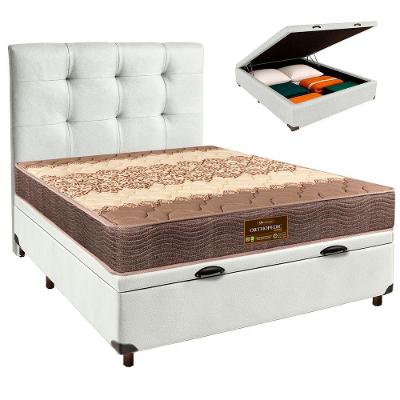 Kit Cabeceira + Cama Box Bau + Colchão Casal D26 Ortophedic Sankonfort