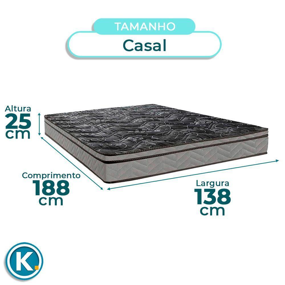 Kit Cabeceira + Cama Box Bau + Colchão Casal D28 Conforto Paropas - 5