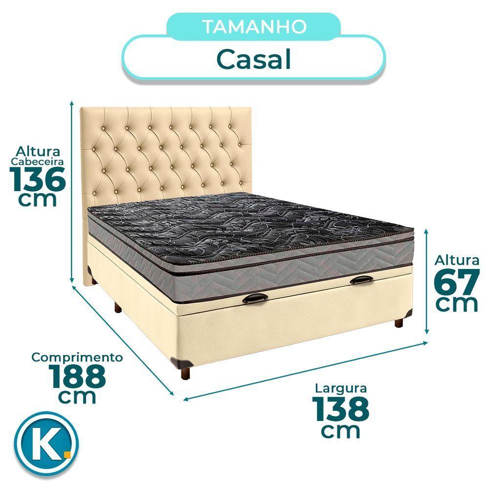 Kit Cabeceira + Cama Box Bau + Colchão Casal D28 Conforto Paropas - 5
