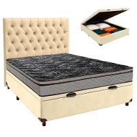 Kit Cabeceira + Cama Box Bau + Colchão Casal D28 Conforto Paropas - 1