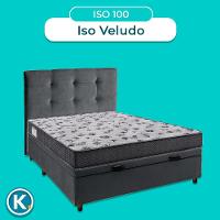 Kit Cabeceira + Cama Box Bau + Colchão Casal D33 Iso100 Ortobom