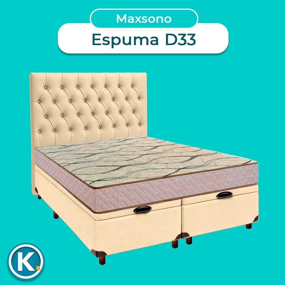 Kit Cabeceira + Cama Box Bau + Colchão Casal D33 Maxsono Paropas - 5