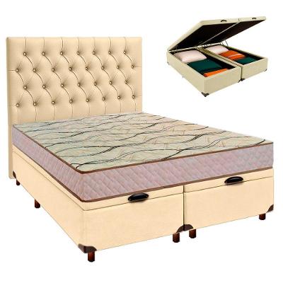 Kit Cabeceira + Cama Box Bau + Colchão Casal D33 Maxsono Paropas