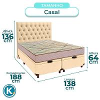 Kit Cabeceira + Cama Box Bau + Colchão Casal D33 Maxsono Paropas - 3