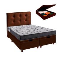 Kit Cabeceira + Cama Box Bau + Colchão Casal D33 Iso100 Ortobom - 1