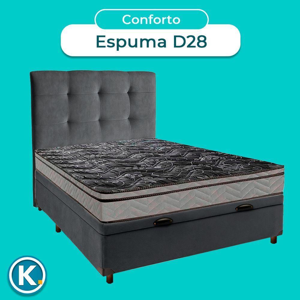 Kit Cama Box Bau + Cabeceira + Colchão Casal D28 - Conforto - Paropas - 4