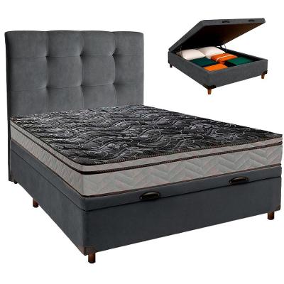 Kit Cama Box Bau + Cabeceira + Colchão Casal D28 - Conforto - Paropas