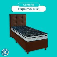 Kit Cabeceira + Cama Box Bau + Colchão Solteiro D28 Conforto Paropas