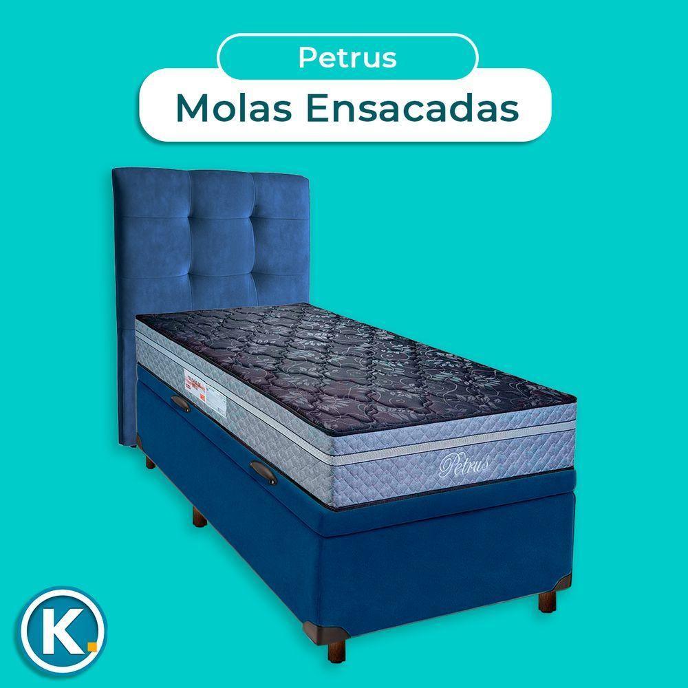 Kit Cabeceira + Cama Box Bau + Colchão Solteiro Molas Ensacadas Petrus Paropas - 4
