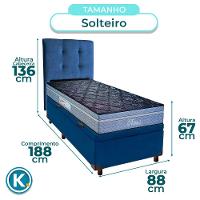 Kit Cabeceira + Cama Box Bau + Colchão Solteiro Molas Ensacadas Petrus Paropas - 3