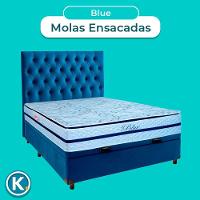 Kit Cama Box Bau + Cabeceira + Colchão Casal Molas Ensacadas - Blue - Paropas - 2