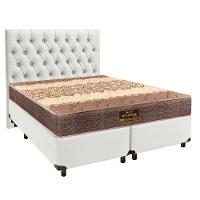 Conjunto Cama Box Branco Queen + Colchão D26 Ortophedic Sankonfort + Cabeceira - 1