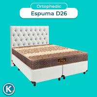Conjunto Cama Box Branco Queen + Colchão D26 Ortophedic Sankonfort + Cabeceira