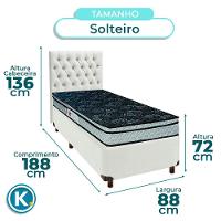 Kit Cabeceira + Cama Box + Colchão Solteiro D28 Conforto Paropas - 3