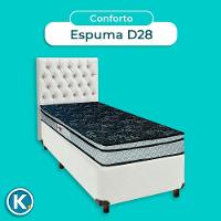 Kit Cabeceira + Cama Box + Colchão Solteiro D28 Conforto Paropas