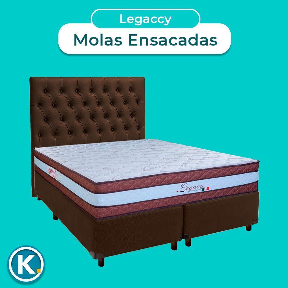 Kit Cabeceira + Cama Box + Colchão Queen Molas Ensacadas Legaccy Paropas - 4
