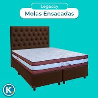 Kit Cabeceira + Cama Box + Colchão Queen Molas Ensacadas Legaccy Paropas