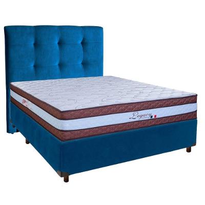 Kit Cabeceira + Cama Box + Colchão Casal Molas Ensacadas Legaccy Paropas