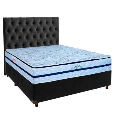 Kit Cabeceira + Cama Box + Colchão Casal Molas Ensacadas Blue Paropas