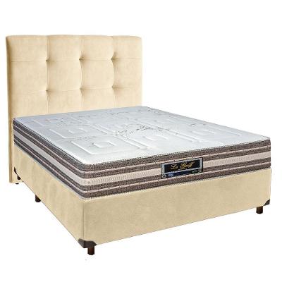 Conjunto Cama Box Perola Casal + Colchão Molas Ensacadas Legriff Sankonfort + Cabeceira