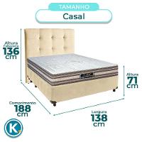 Conjunto Cama Box Perola Casal + Colchão Molas Ensacadas Legriff Sankonfort + Cabeceira - 5