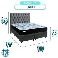 Kit Cabeceira + Cama Box + Colchão Casal Molas Ensacadas Life Gold Paropas - 3