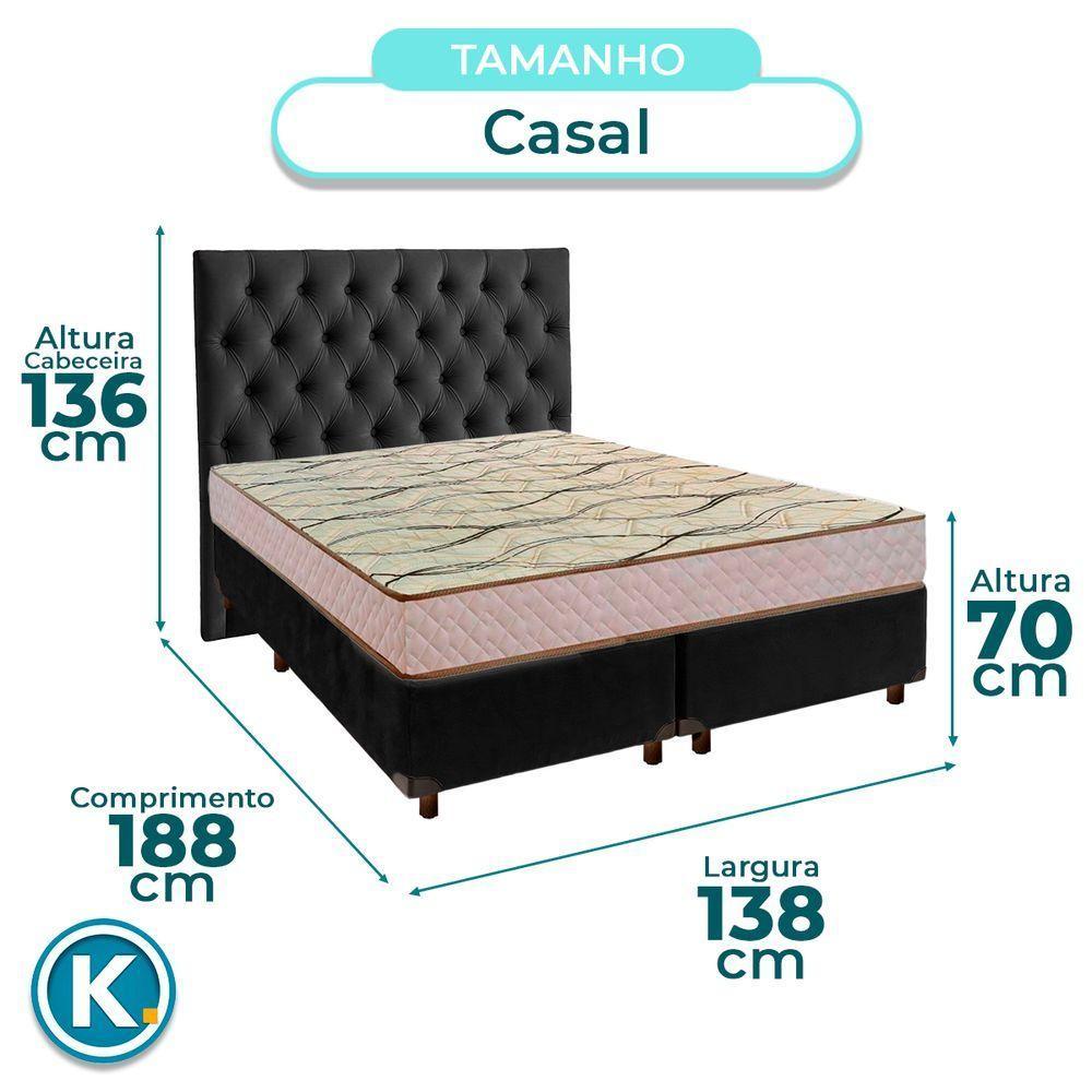 Kit Cabeceira + Cama Box + Colchão Casal D33 Maxsono Paropas - 3