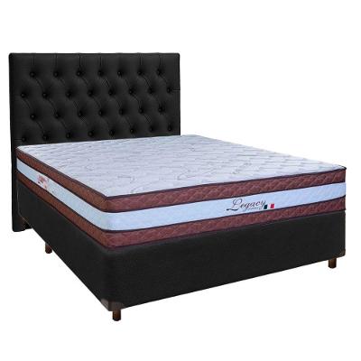 Kit Cabeceira + Cama Box + Colchão Casal Molas Ensacadas Legaccy Paropas