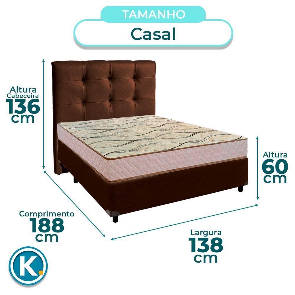 Conjunto Cama Box Marrom Casal + Colchão D33 Maxsono Paropas + Cabeceira - 3