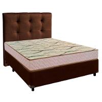 Conjunto Cama Box Marrom Casal + Colchão D33 Maxsono Paropas + Cabeceira - 1
