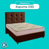 Conjunto Cama Box Marrom Casal + Colchão D33 Maxsono Paropas + Cabeceira