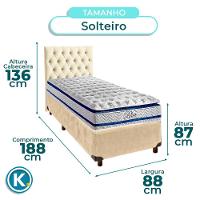 Conjunto Cama Box Perola Solteiro + Colchão Molas Ensacadas Blue Paropas + Cabeceira - 2