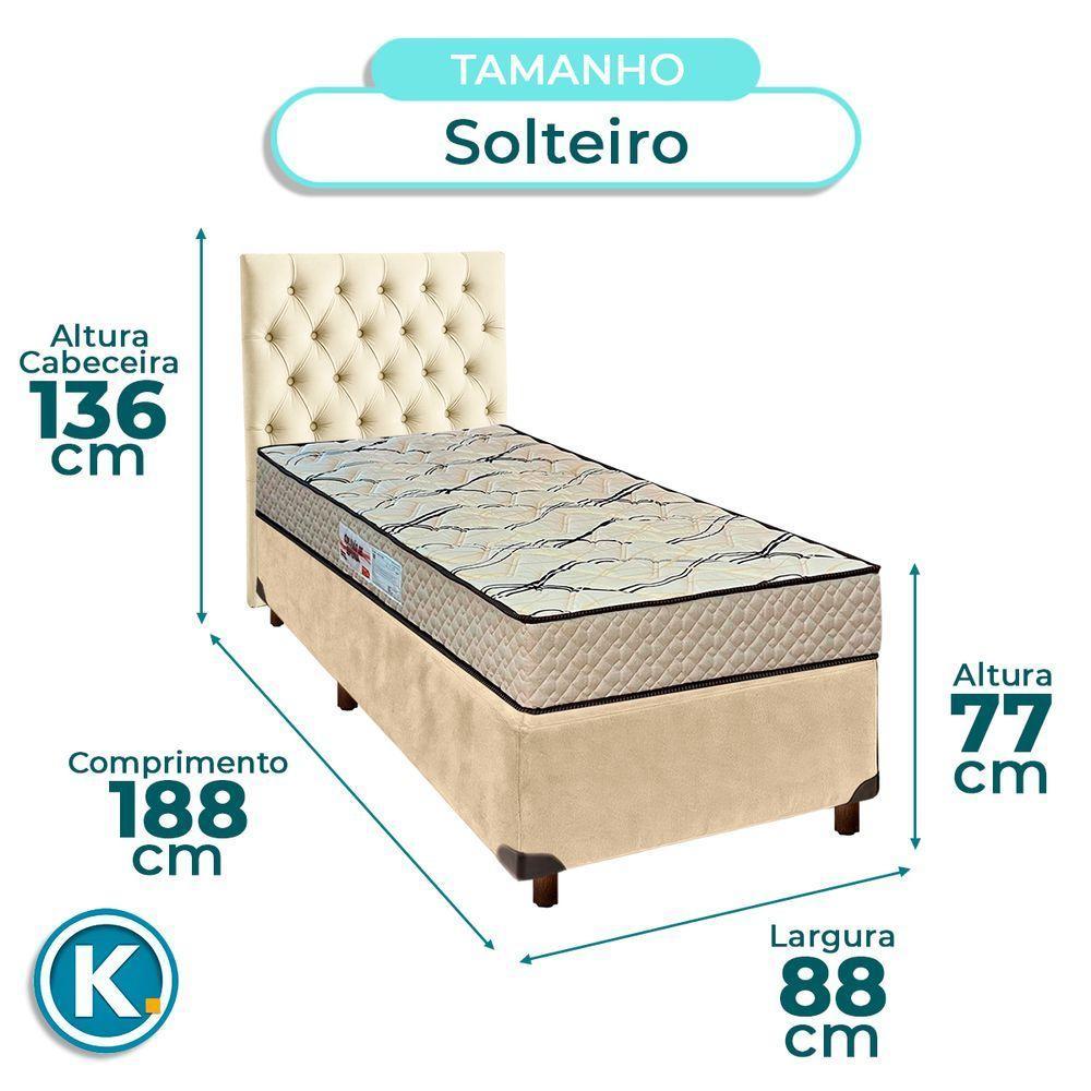 Kit Cabeceira + Cama Box + Colchão Solteiro D33 Maxsono Paropas - 3