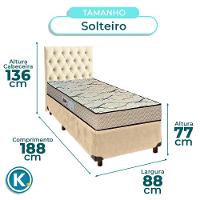 Kit Cabeceira + Cama Box + Colchão Solteiro D33 Maxsono Paropas - 3