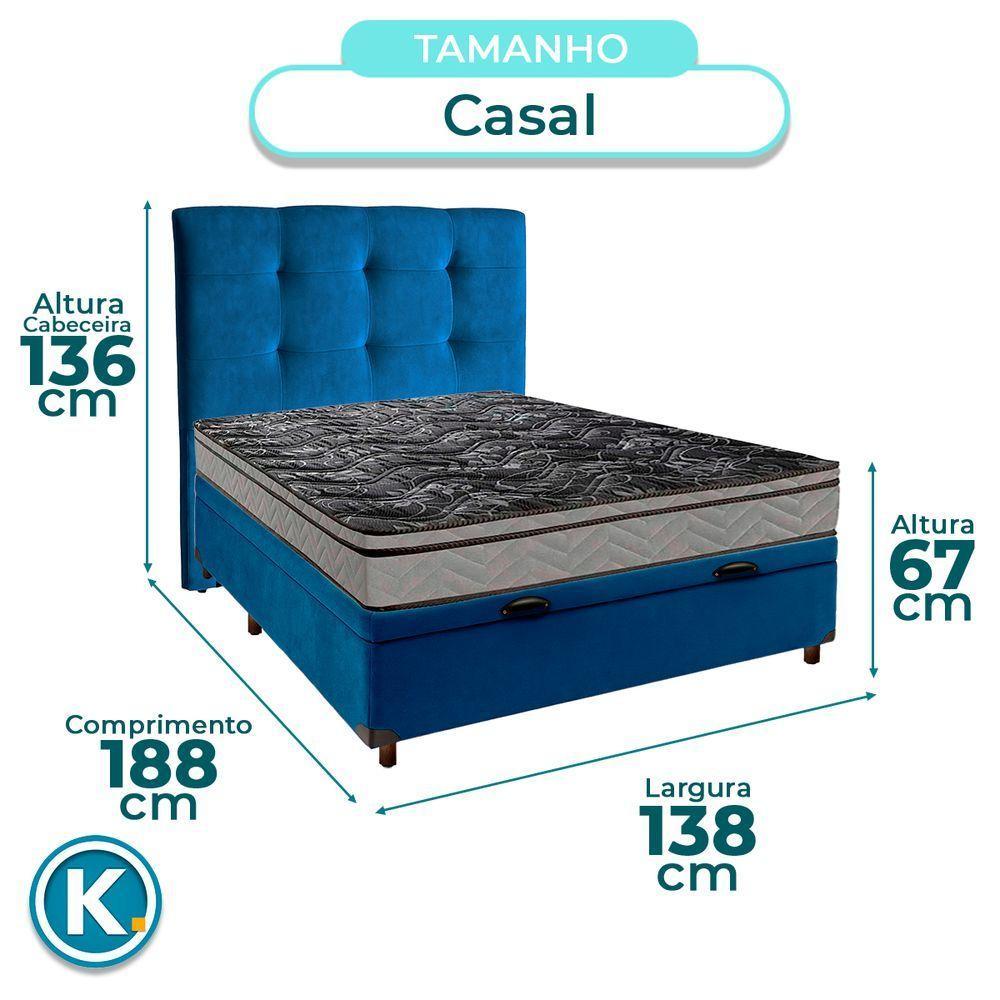 Kit Cabeceira + Cama Box Bau + Colchão Casal D28 Conforto Paropas - 3