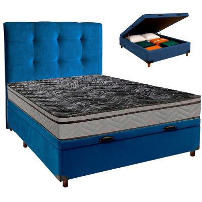 Kit Cabeceira + Cama Box Bau + Colchão Casal D28 Conforto Paropas