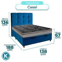 Kit Cabeceira + Cama Box Bau + Colchão Casal D28 Conforto Paropas - 3